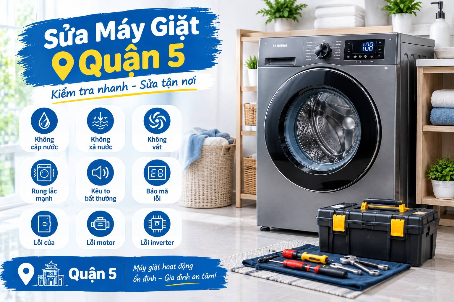may giat gap su co o quan 5 kiem tra va sua chua tai nha Máy Giặt Gặp Sự Cố Ở Quận 5? Kiểm Tra Và Sửa Chữa Tại Nhà