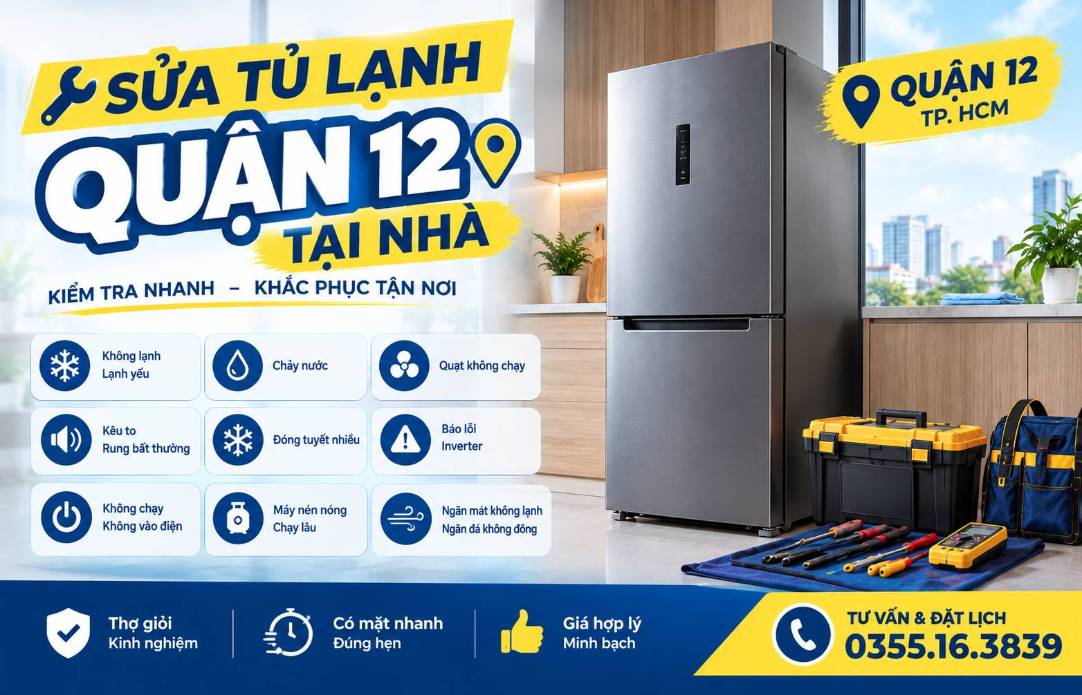 sua tu lanh quan 12 tho kiem tra tan noi xu ly benh Sửa Tủ Lạnh Quận 12 – Thợ Kiểm Tra Tận Nơi, Xử Lý Bệnh